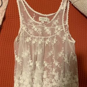 White see-through tank top